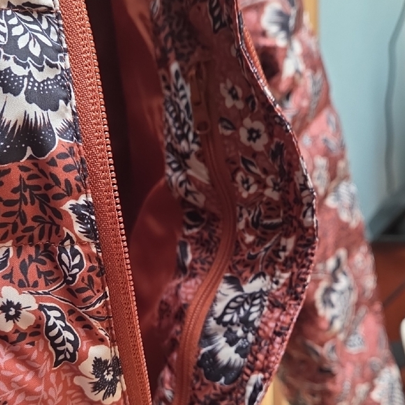 Garnet Hill Floral Puffer Jacket - Brown - Picture 5 of 5